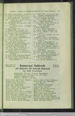 Kammergut Kalkreuth mit Reiherhof und Vorwerk Bieberach