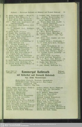 Kammergut Kalkreuth mit Reiherhof und Vorwerk Bieberach