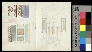 Gewölbeverzierung und Blick in den Hochaltar von Santa Croce in Florenz