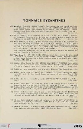 Monnaies Byzantines (Nr. 802-920)