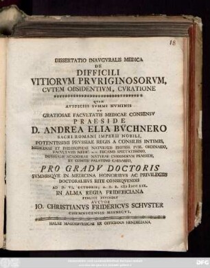 Dissertatio Inavgvralis Medica De Difficili Vitiorvm Prvriginosorvm, Cvtem Obsidentivm, Cvratione