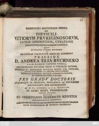 Dissertatio Inavgvralis Medica De Difficili Vitiorvm Prvriginosorvm, Cvtem Obsidentivm, Cvratione