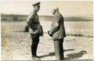 Oscar Tellgmann und General Beck bei einem Reichswehr-Manöver bei Frankfurt/Oder
