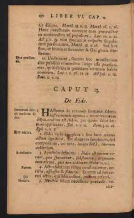 Caput 13. De Fide.