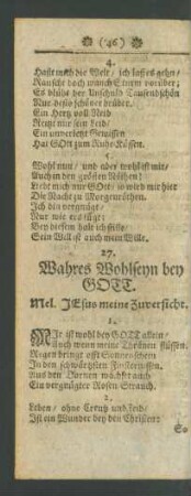 27. Wahres Wohlseyn bey GOTT