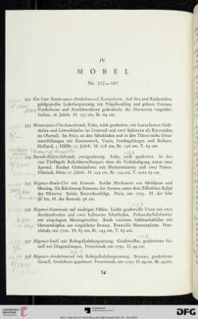 IV. Möbel (Nr. 332-387)