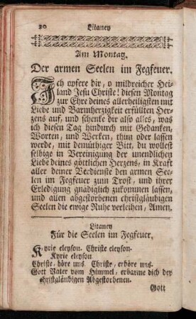 Am Montag. Der armen Seelen im Fegfeuer
