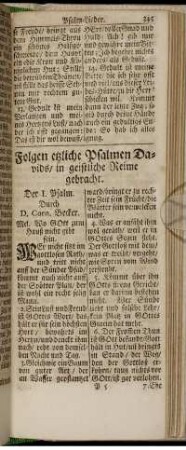 Folgen entsetzlicher Psalmen Davids / in geistliche Reime gebracht.