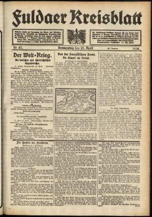Ausgabe vom Donnerstag, den 13. April 1916.