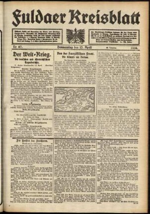 Ausgabe vom Donnerstag, den 13. April 1916.
