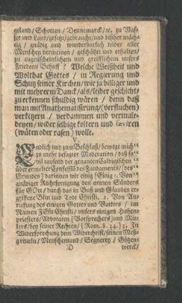 V. Endlich und zum Beschluß/ bewegt mich zu mehr besagter Moderation ...