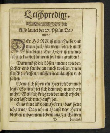 Also lautet der 27. Psalm Davids: