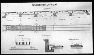 Neckarbrücke Beihingen: Konstruktionszeichnung