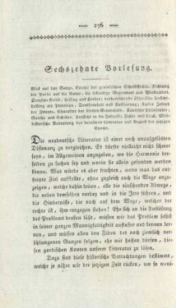 Sechszehnte Vorlesung