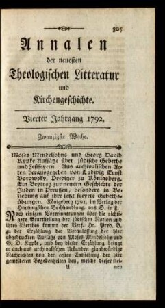 Zwanzigste Woche