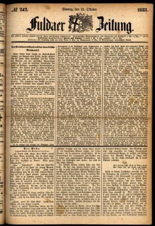 Ausgabe vom Montag, den 22. Oktober 1883.