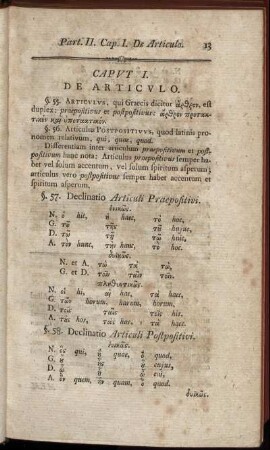 Caput I. De Articulo. - Caput III. De Pronominibus.