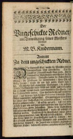 Der Ungeschickte Redner/ ...
