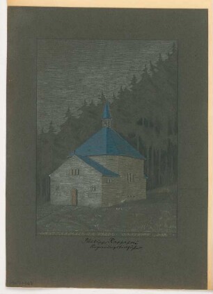 Gruftkapelle im Walde Monatskonkurrenz Dezember 1906: Perspektivische Ansicht