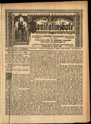 Erste Ausgabe vom Sonntag, den 24. Januar 1909.