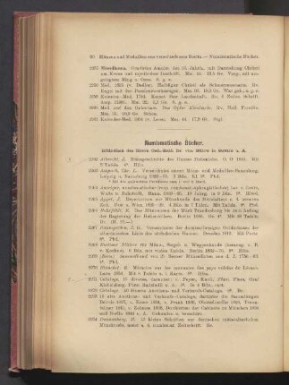 Numismatische Bücher