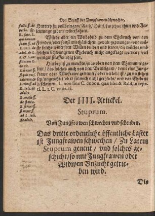 Der IIII. Artickel.