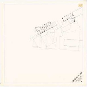 Platzbebauung mit Wohnungen, Gewerbe und sozialen Einrichtungen am Viktoria-Luise-Platz, Berlin-Schöneberg Schinkelwettbewerb 1980: Gemeindehaus und Jugendtreff, 3. Obergeschoss 1:200