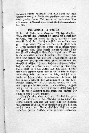 Den Jungen ein Vorbild.