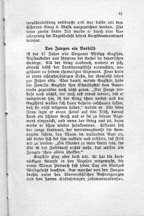 Den Jungen ein Vorbild.