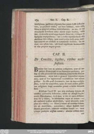 Cap. II. De Conciliis, legibus, ritibus ecclesiasticis.