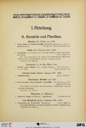 A. Gemälde (Nr. 1-64)