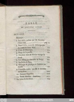 Table du quatrième volume.