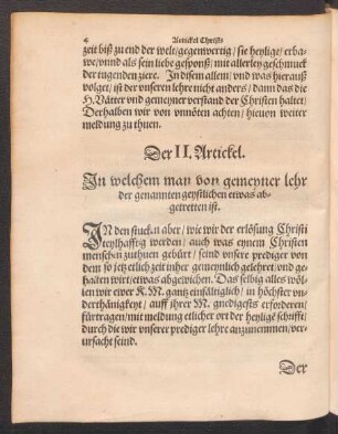 Der II. Artickel.