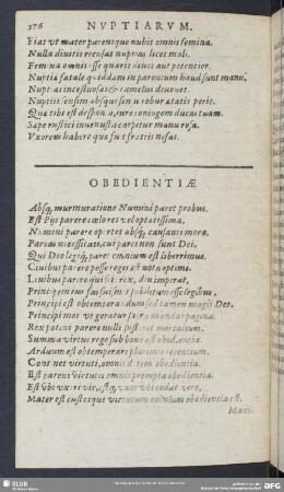 [O] Obedientiae - Otii