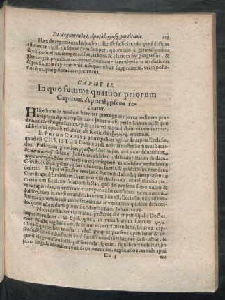 Caput II. In quo summa quatuor priorum Capitum Apocalypseos recitatur