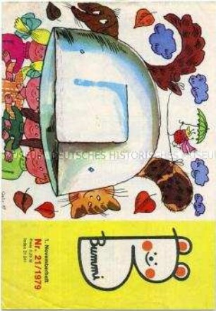Kinderzeitschrift "Bummi" u.a. mit einem Preisausschreiben über die Berufe der Eltern