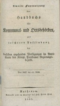 Fortsetzung, 2: Von 1827 bis ult. 1830