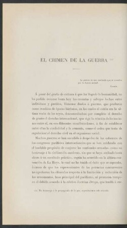 El crimen de la guerra