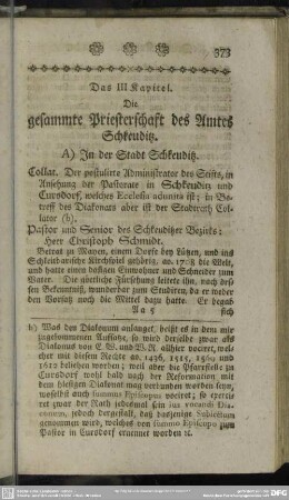 Das III Kapitel. Die gesammte Priesterschaft des Amtes Schkeuditz