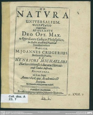 De natura universalium disputatio