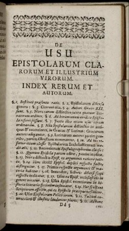 De Usu Epistolarum Clarorum Et Illustrium Virorum.