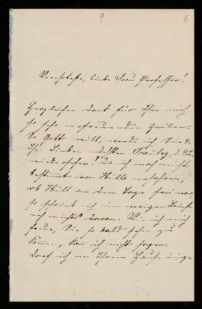Nr. 6: Brief von Emma Grosscurth (später verheiratete Forkel) an Anna de Lagarde, Kassel, 4.1.1885