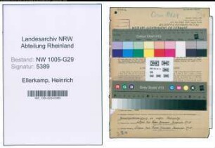 Entnazifizierung Heinrich Ellerkamp , geb. 22.11.1893 (Bahnarbeiter)