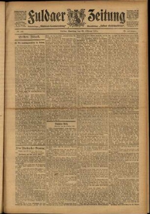 Erste Ausgabe vom Samstag, den 21. Oktober 1905.