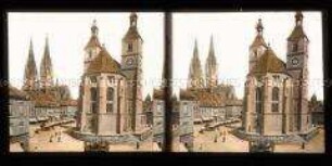 Neupfarrkirche, Markt, Brunnen und Dom in Regensburg
