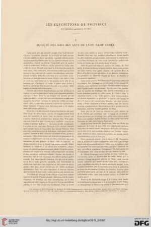 5: Les expositions de province, [1] : société des Amis des Arts de Lyon (XLIIIe année)