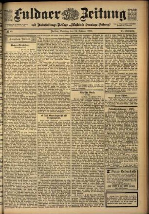 Zweite Ausgabe vom Samstag, den 24. Februar 1900.