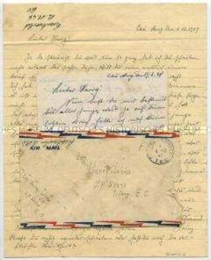 Brief gerichtet an Harry Weiss vom Legionär Heinz Wilke aus dem Indochina-Konvolut des Legionärs Harry Weiss