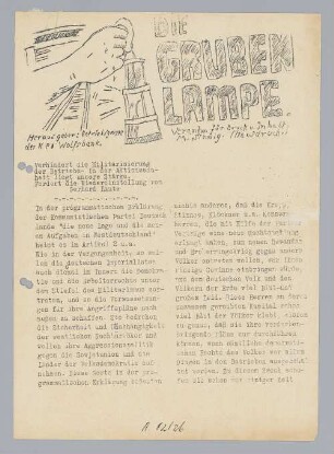 Betriebszeitung "Verhindert die Militarisierung der Betriebe - in der Aktionseinheit liegt unsere Stärke."