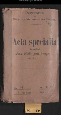 Gewerbliche Fortbildungsschulen Troisdorf - generalia und specialia -